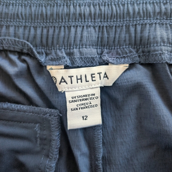 Athleta Trekkie High Rise Parachute Pants Navy Women's 12 - Picture 7 of 10